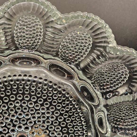 Vintage Indiana Glass Thousand Eye Pattern Egg Tray, Relish-Condiment Center - Picture 3 of 5